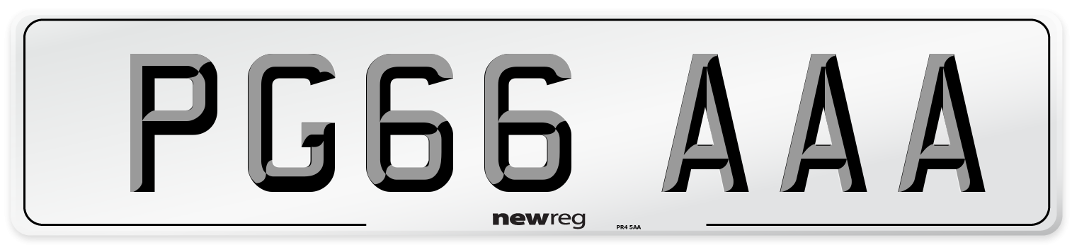 PG66 AAA Number Plate from New Reg